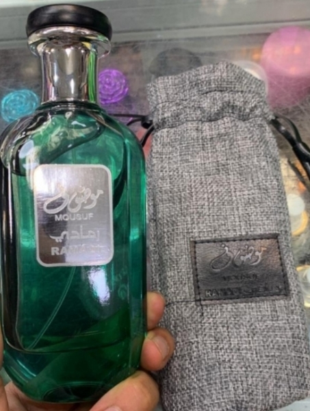 عطر ادکلن موصوف رمادی سبز اصلی اورجینال الزعفران AL ZAAFARAN MOUSUF RAMADI 100ml